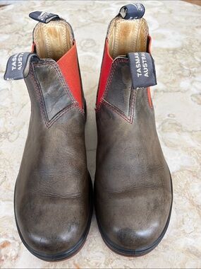 Blundstone #1316 Heritage Black Red Leather Chelsea Boots Size AU 5